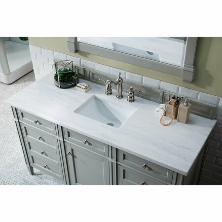 James Martin Vanities Brittany 60in Single Vanity, Urban Gray w/ 3 CM Arctic Fall Solid Surface Top 650-V60S-UGR-3AF